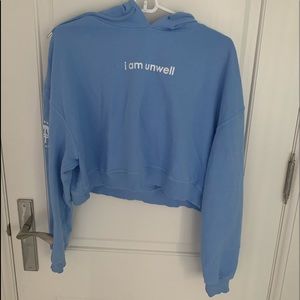 Cropped light blue Call Her Daddy Hoodie